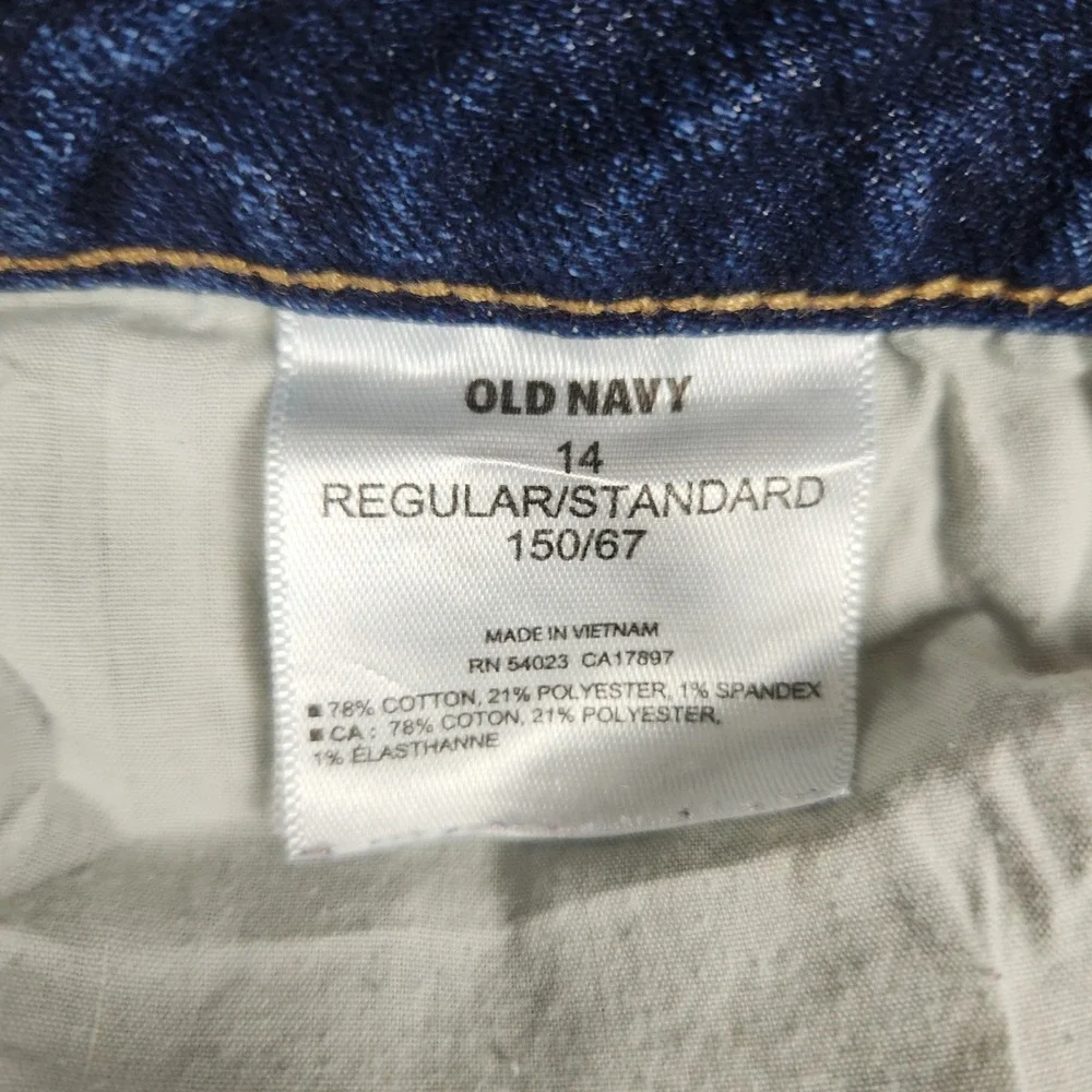 Old Navy Denim Shorts Girls 14 Blue Cotton Stretch Dark Wash 5-Pocket Casual